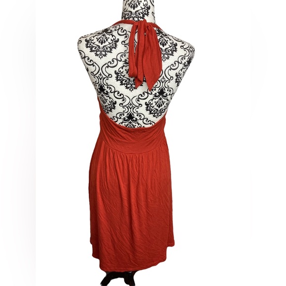 (SOLD) 🎊BANANA REPUBLIC NWOT Rustic Red Halter Dress - Picture 5 of 6